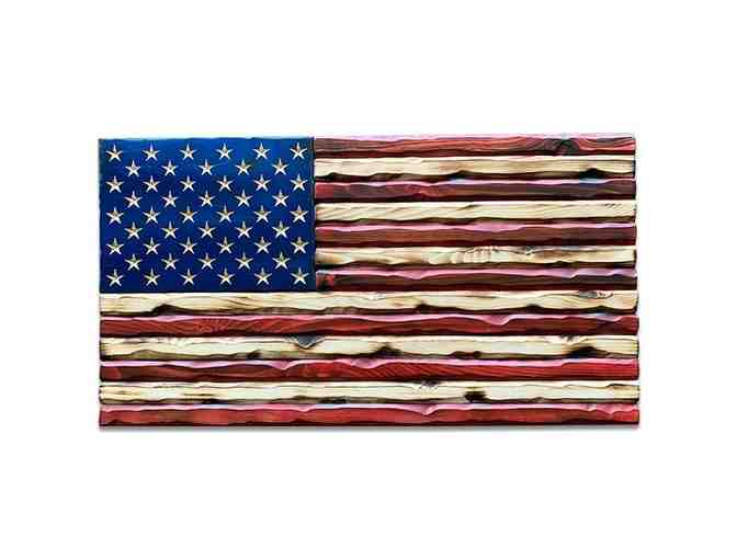 "Flags of Valor" Rustic Wood American Flag from "The Homefront Collection"! 24.5" x 13" - Photo 4