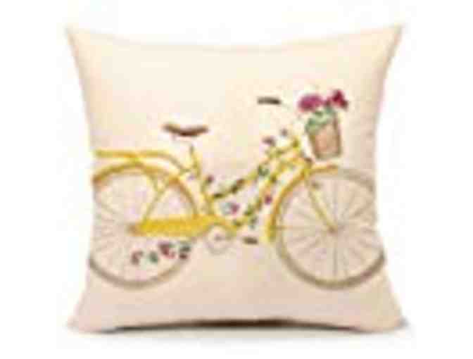 Celebrate Spring with Two Beautiful Pillow Covers!  Bunny & Vintage Bike!