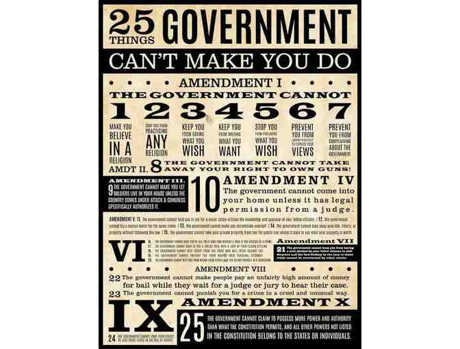 Constituting America's Handsome Poster! "25 Things Government Can't Make You Do" - Photo 2