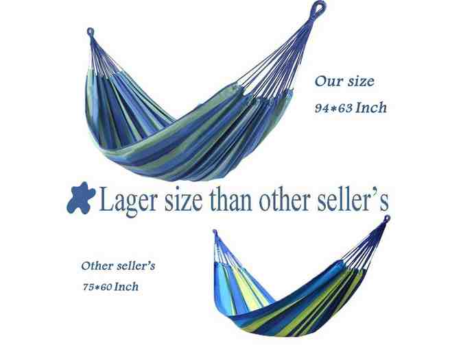 Extra Comfy Long & Wide Double Hammock! Comes with Hanging Straps!
