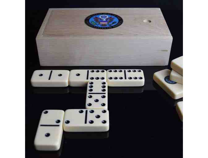 Dominoes in Wooden Box with Great Seal from National Archives Store!