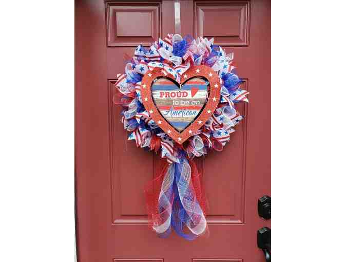 Beautiful Patriotic Wreath for Inside or Outside Celebrations of America!