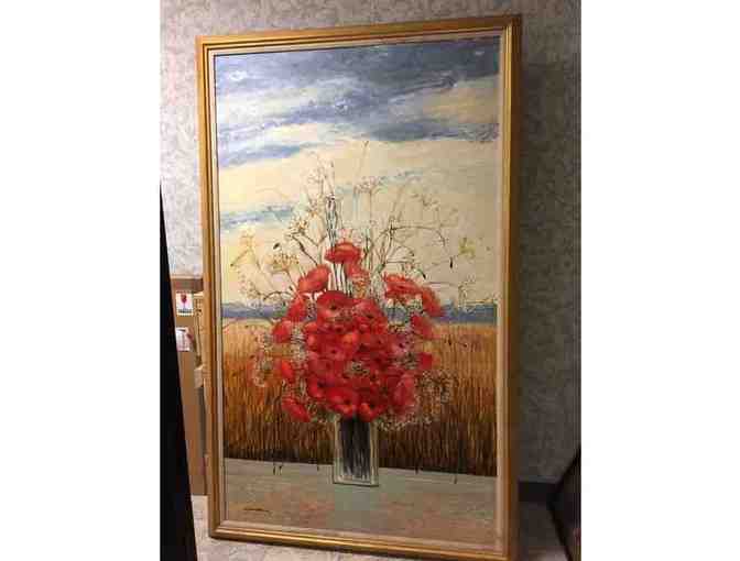Original, Signed Oil Painting by Michel Henry  - "Pavots D'ete" - World Renowned Artist! - Photo 1