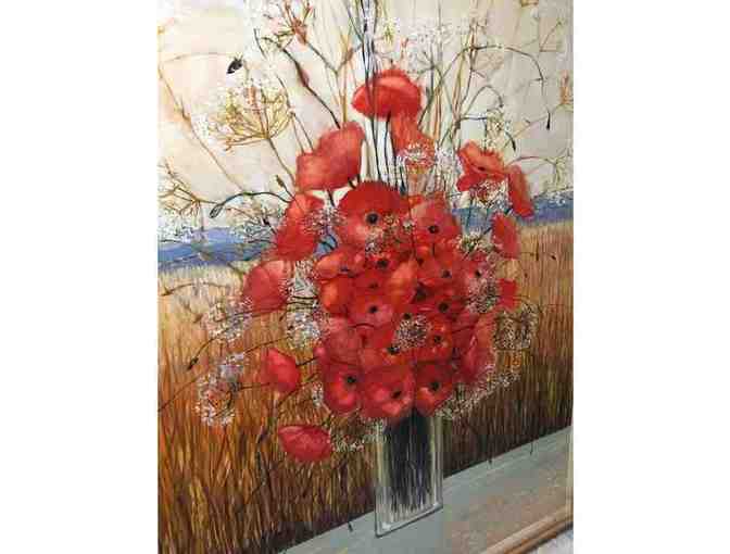 Original, Signed Oil Painting by Michel Henry  - "Pavots D'ete" - World Renowned Artist! - Photo 6