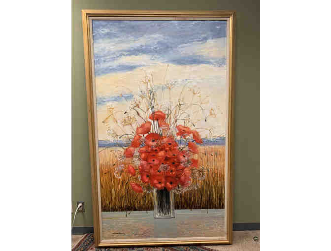 Original, Signed Oil Painting by Michel Henry  - "Pavots D'ete" - World Renowned Artist! - Photo 9
