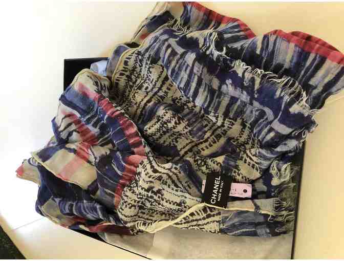 NEW Chanel Cashmere, Silk, Modal Scarf  in Original Chanel Gift Box! 25'x76'!