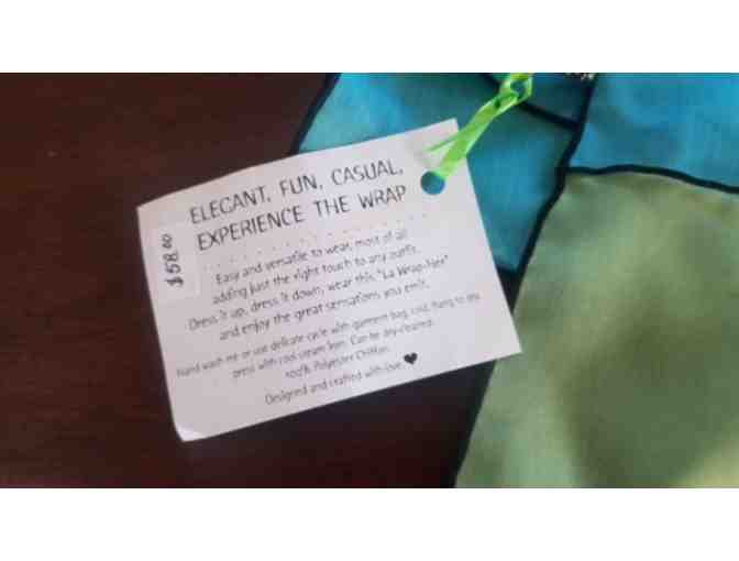 Caron Miller "LA Wrap-Her" Scarf!  Beautiful Soft Green and Blue Colors! - Photo 3