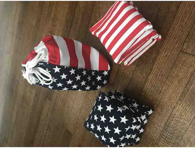 American Flag Corn Hole Bags and Tote