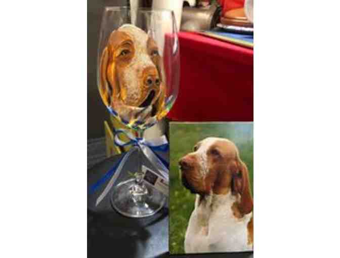 NEW! An Exquisite Handpainted Wine Glass Featuring Your Pet! By Sherry O'.!