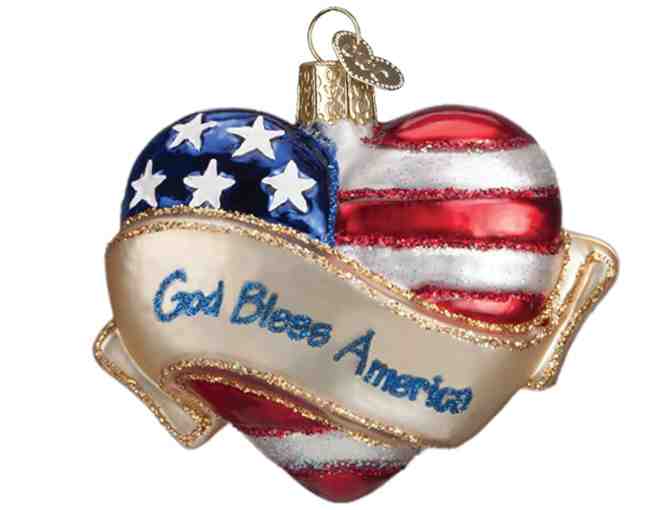 ld World Christmas Ornament- God Bless America Heart!