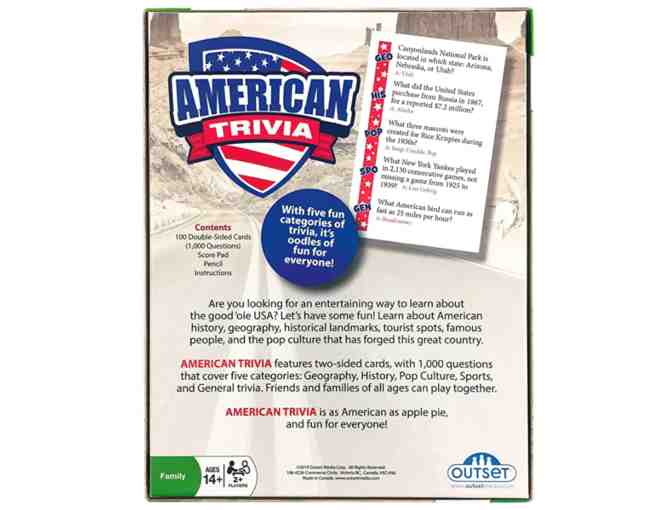 American Trivia Game! Perfect For Teens & Adults!
