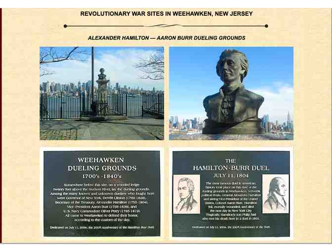 VIP Tour of Historic Morristown NJ - And Bonus Stop: Site Where Aaron Burr Shot Hamilton!