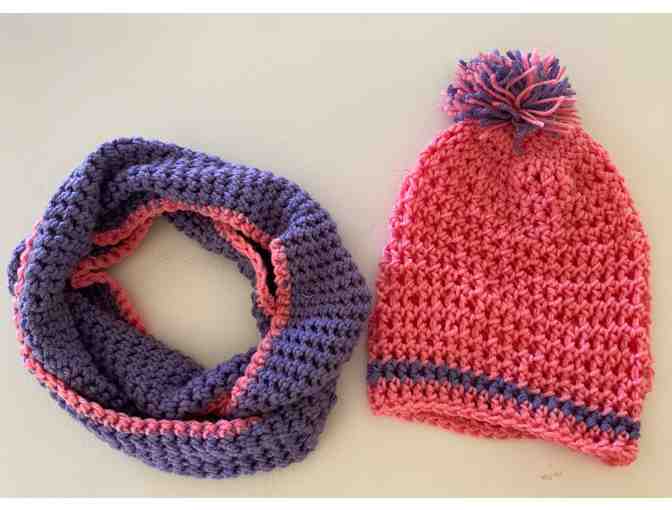 Hand Knitted Slouch Hat & Infinity Scarf