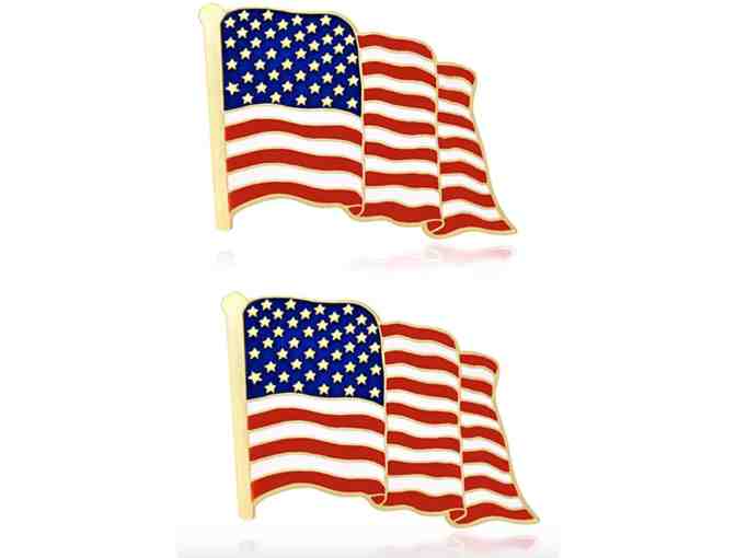 Set of 2 American Flag Lapel Pins