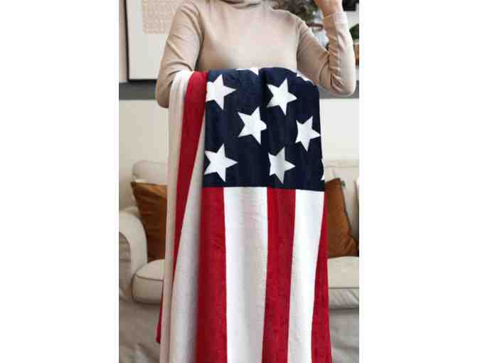 American Flag Sherpa Throw Blanket