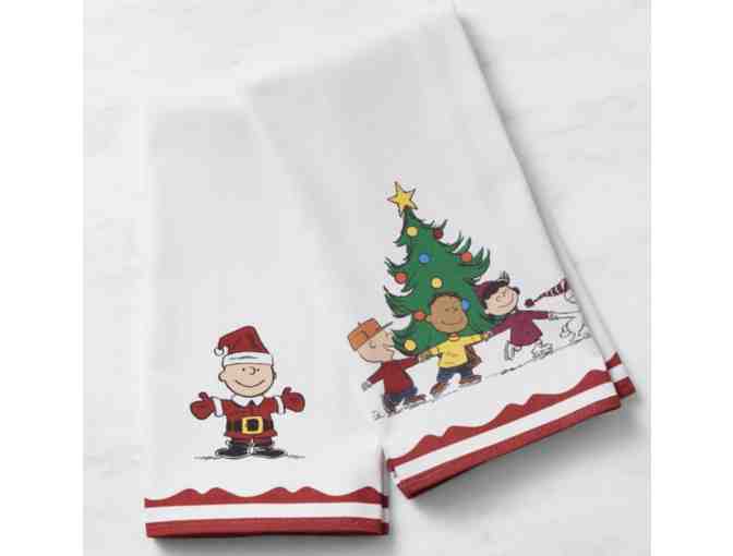 A Set of 2 PEANUTS Holiday Towels - William Sonoma