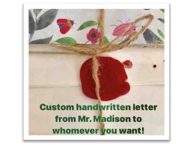 Unique Holiday Gift Idea ! Custom handwritten quill and ink letter from Mr. Madison