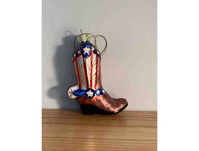 Patriotic Cowboy Boot Christmas Ornament