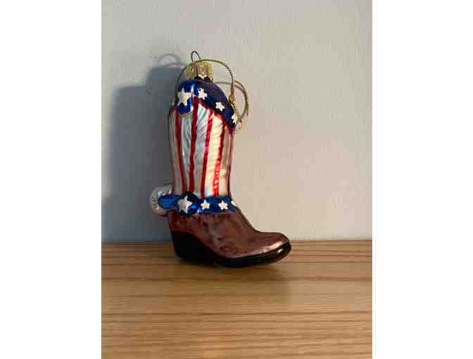 Patriotic Cowboy Boot Christmas Ornament