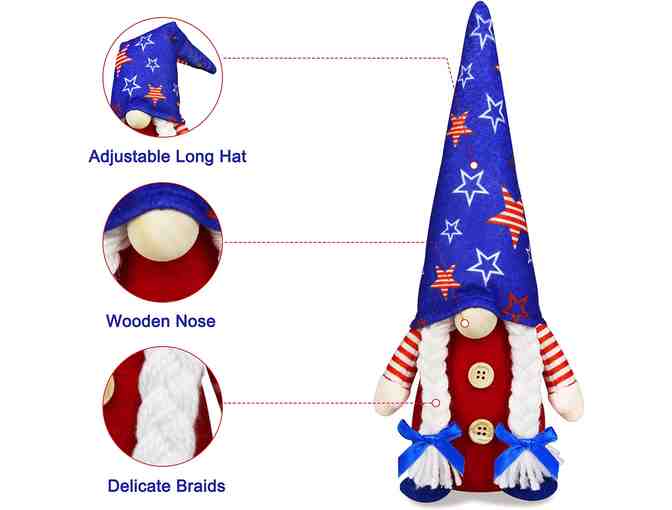4th of July Patriotic Gnome Decorations, 2 PCS Handmade