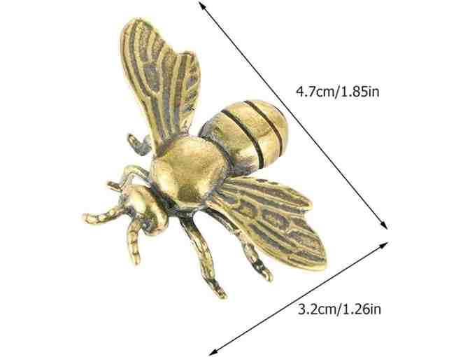 Vintage Tin Sign Honey Bee Knowledge and 3PCS Vintage Brass Bee Statues