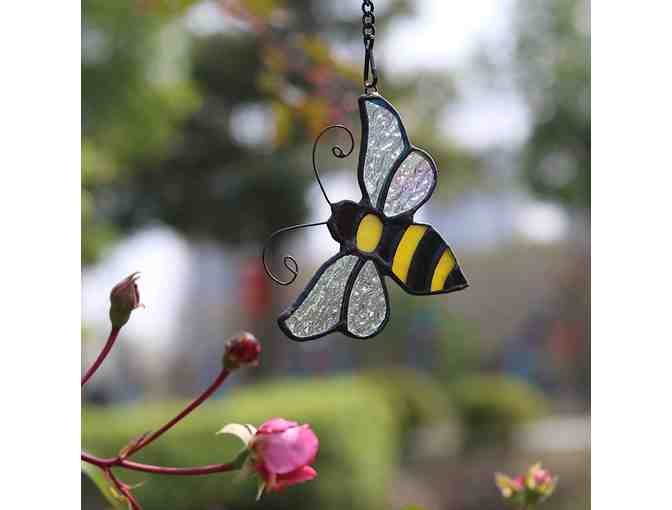 Bumble Bee Ornament Stained Glass Window Hanging Suncatcher
