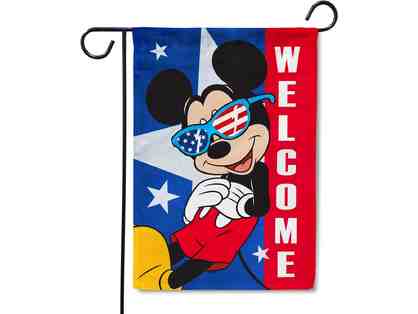 Patriotic Mickey Mouse Welcome Garden Flag