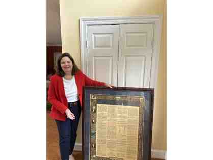 Beautiful Antique Framed U.S. Constitution Donated By Sandy Bourne