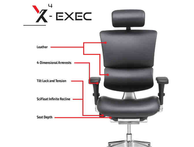 RELAX THE BACK STORE - PASADENA - X4 EXECUTIVE BLACK LEATHER OFFICE CHAIR