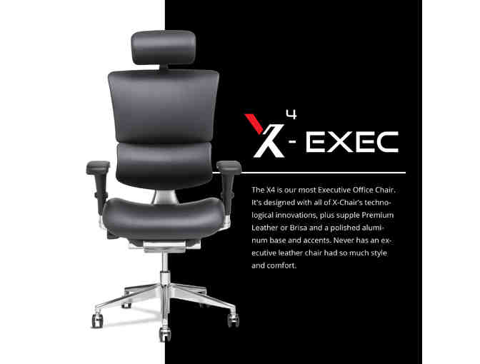 RELAX THE BACK STORE - PASADENA - X4 EXECUTIVE BLACK LEATHER OFFICE CHAIR