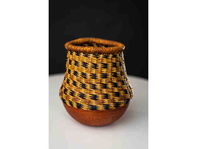 Ceramic and Wicker Vase from Ghana