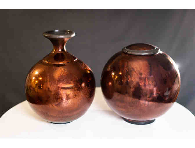 EWC Raku Jar with Lid/Vase (2 pieces)
