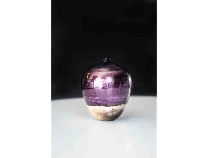 Decorative burnished vase with glazed top