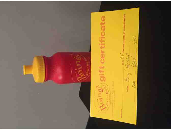 Boing Toy Store $25 Gift Card and plastic waterbottle - Photo 2