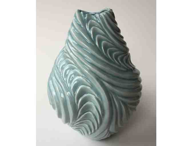 Thrown & Hand-Carved Porcelain Vase        by Anne Ginkel