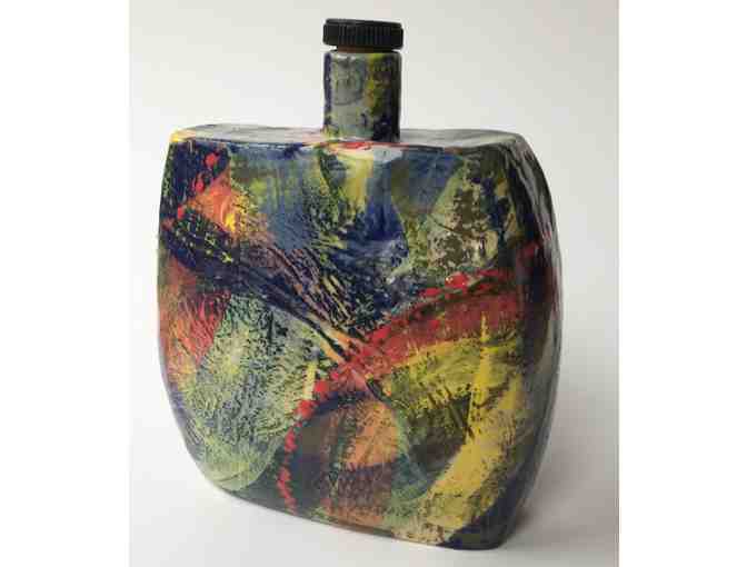 Handmade, One-of-a-Kind Ceramic Bourbon Bottle by Renowned Ceramist Monica Litvany