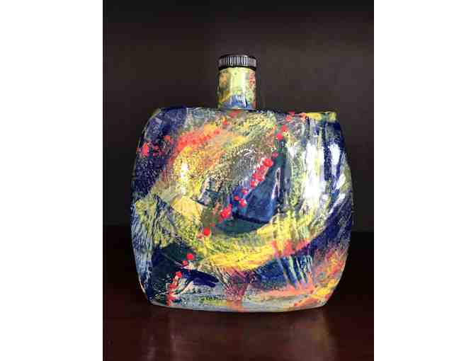 Handmade, One-of-a-Kind Ceramic Bourbon Bottle by Renowned Ceramist Monica Litvany