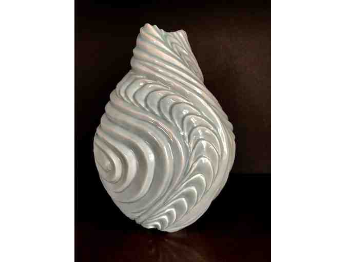 Thrown & Hand-Carved Porcelain Vase        by Anne Ginkel