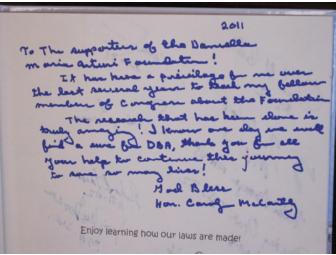 A copy of House Mouse Senate Mouse with over 200 congressional signatures!