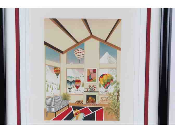 Artwork | Signed Limited Edition Color Lithograph of 'Aspen Chalet' by Fanch Ledan