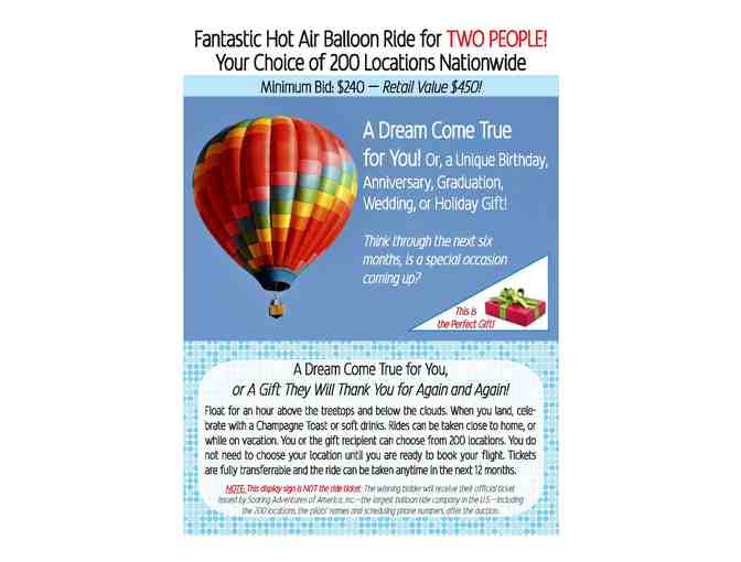 Entertainment | Hot Air Balloon Ride for Two! - Photo 1