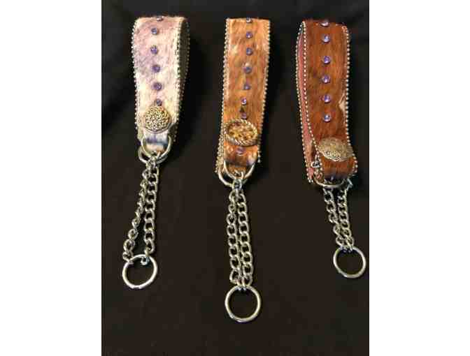 3 Cowhide Jewel Embellished Collars