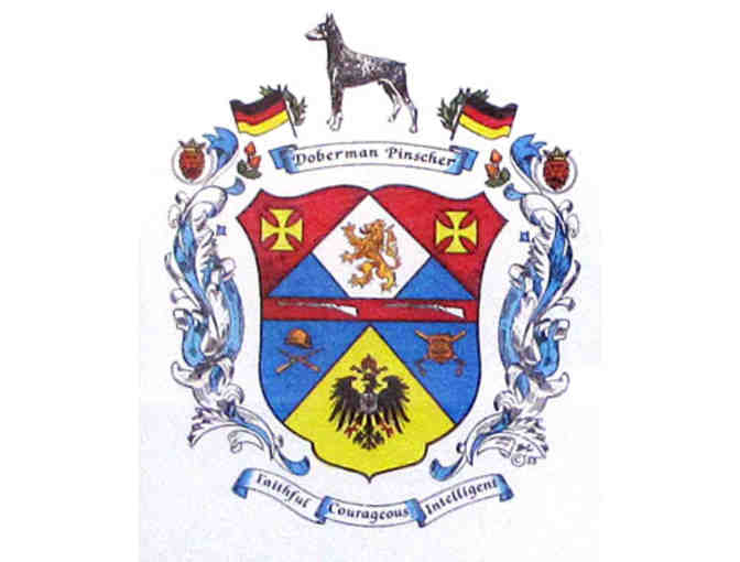 Vintage Framed Doberman Pinscher Coat of Arms