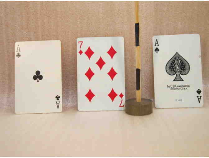 Doberman playing cards