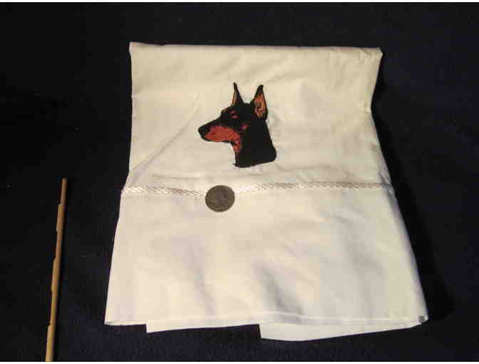 Doberman embroidered pillow cases