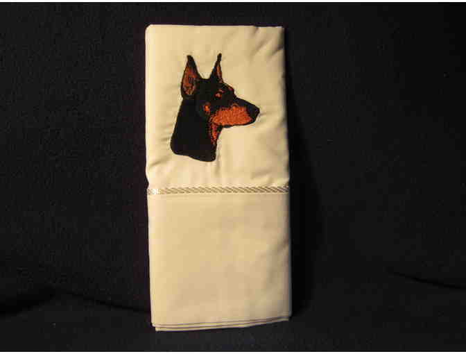 Doberman embroidered pillow cases - Photo 1