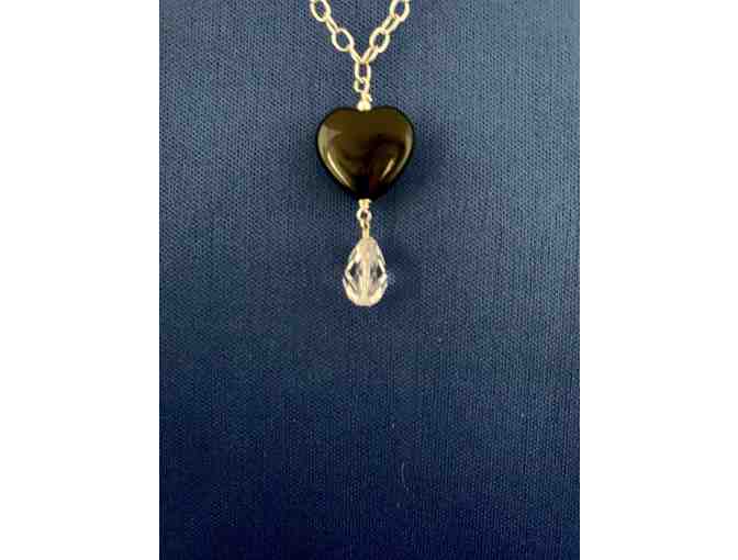 'Crying' Black onyx heart necklace