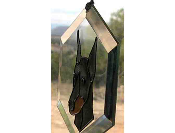 Doberman Beveled Glass Suncatcher