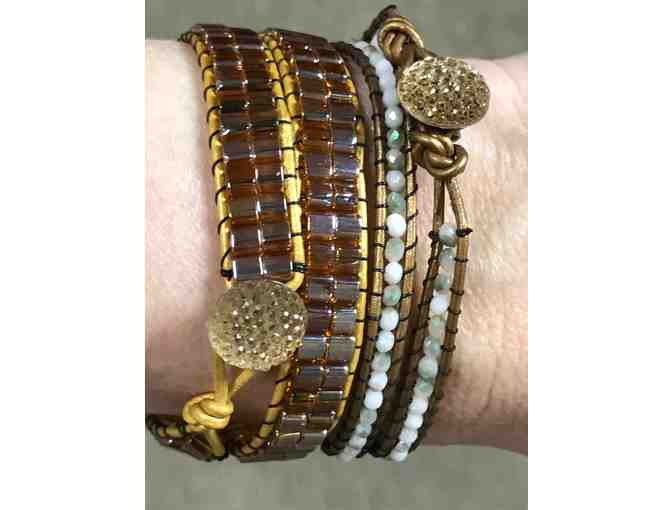 Two Beaded Wrap Bracelets by Ana Silva
