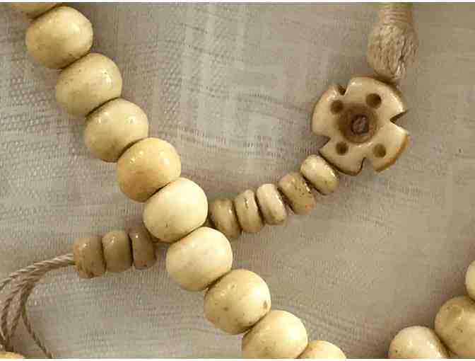 Carved Bone Neck Mala with Counters